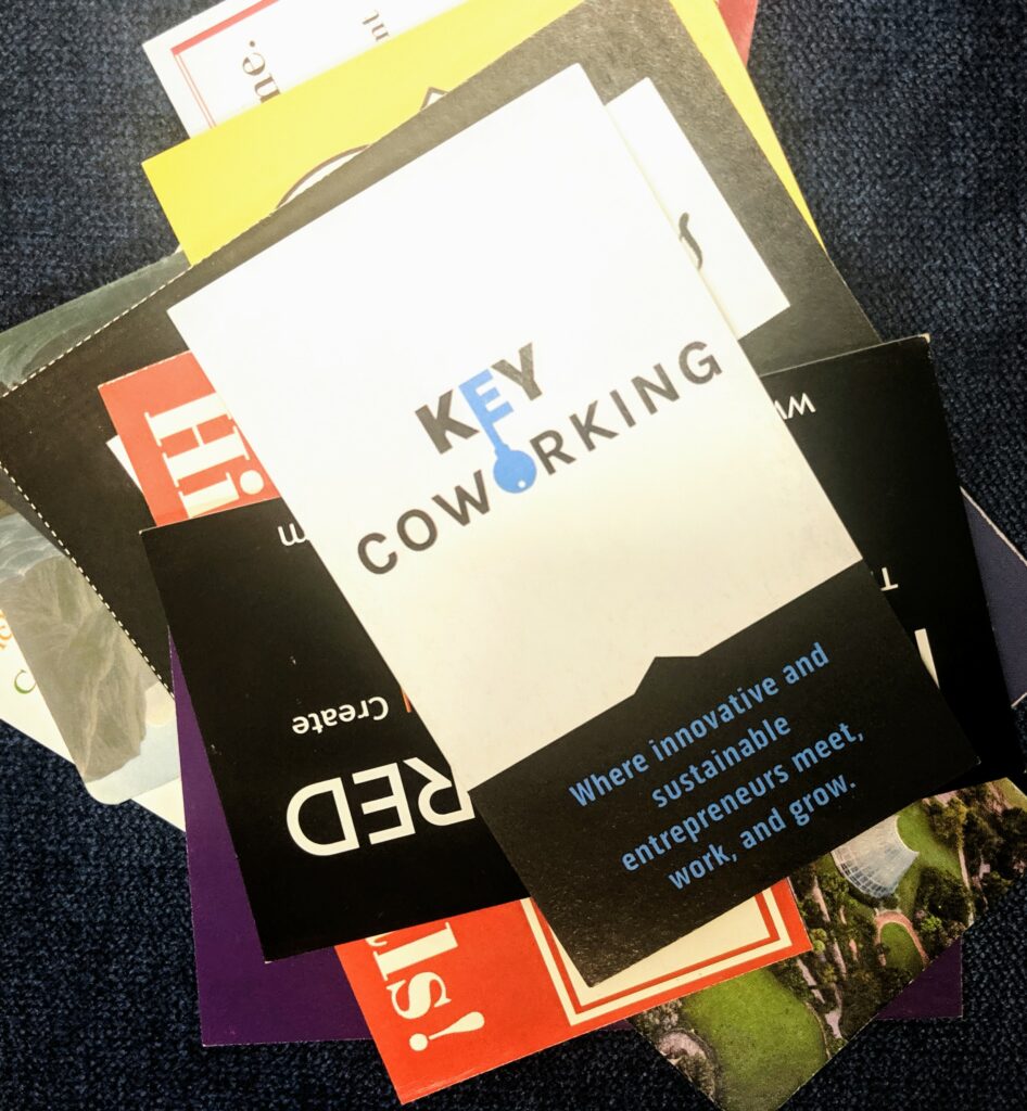 Stack of Business Cards from Networking Event